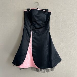 Vintage Jessica McClintock for Gunne Sax Black and Pink Formal Dress